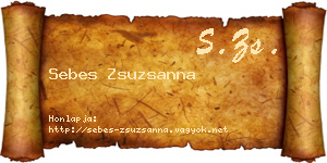Sebes Zsuzsanna névjegykártya
